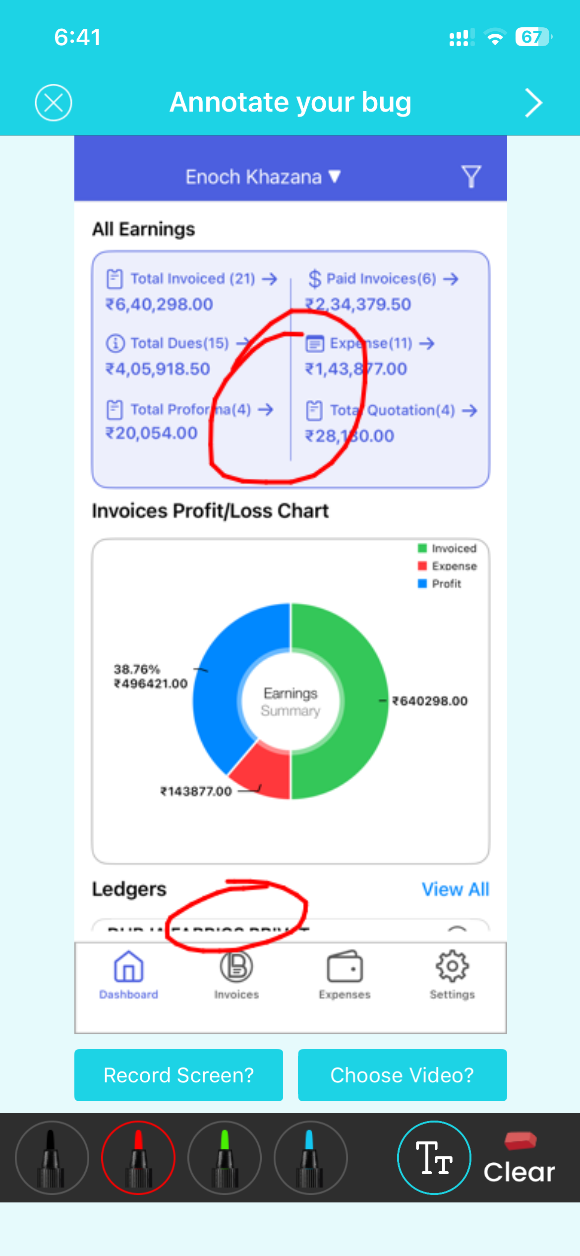 Visual Bug report trigger in mobile application