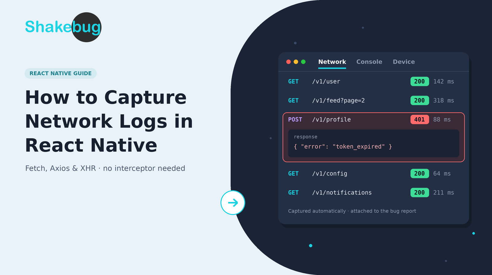 React native network logs